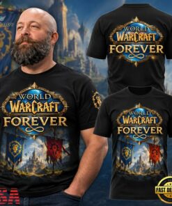 World Of Warcraft Azeroth Forever 2026 Special New Black T Shirt, Viral 3D Graphic Tee World OF Warcraft Azeroth Forever 2026 Special New Black T Shirt