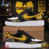 Wu Tang Clan Hip Hop Custom Air Force 1 Shoes, Black & Yellow Honeycomb Graphic Sneakers, Music Lover AF1 Shoes WU Tang Clan Hip Hop Custom Air Force 1 Shoes Black Yellow Honeycomb Graphic Sneakers
