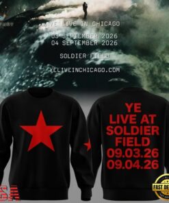 YE LIVE AT SOLDIER FIELD, 2026 Ye Live Concert Tour Black Sweatshirt, Trending Music 3D Tee YE Live AT Soldier Field 2026 YE Live Concert Tour Black Sweatshirt