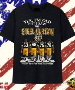 Yes I'm Old But I Saw The Steel Curtain Signatures Vintage T Shirt, Trendy 2D Print Shirt Yes I M Old But I Saw The Steel Curtain Signatures Vintage T Shirt