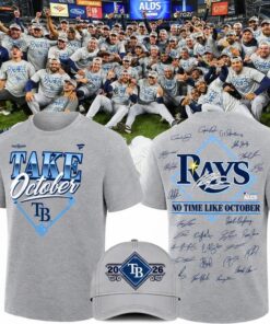 Tampa Bay Rays Gray 2026 MLB Division Series Champions Distressed Locker Room Take October T Shirt, Viral 3D Graphic Tee Tampa Bay Rays Gray 2026 Mlb Division Series Champions Distressed Locker Room Take October T Shirt