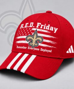 New Orleans Saints NFL RED Friday Patriotic American Flag Remember Everyone Deployed Three Stripe Baseball Cap, Football Limited Edition Cap New Orleans Saints Nfl Red Friday Patriotic American Flag Remember Everyone Deployed Three Stripe Baseball Cap