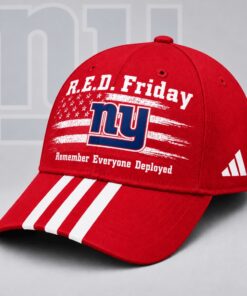 New York Giants NFL RED Friday Patriotic American Flag Remember Everyone Deployed Three Stripe Baseball Cap, Football Limited Edition Cap New York Giants Nfl Red Friday Patriotic American Flag Remember Everyone Deployed Three Stripe Baseball Cap
