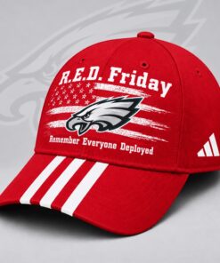 Philadelphia Eagles NFL RED Friday Patriotic American Flag Remember Everyone Deployed Three Stripe Baseball Cap, Football Limited Edition Cap Philadelphia Eagles Nfl Red Friday Patriotic American Flag Remember Everyone Deployed Three Stripe Baseball Cap