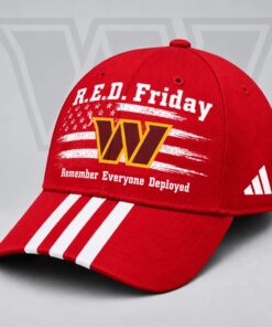Washington Commanders NFL RED Friday Patriotic American Flag Remember Everyone Deployed Three Stripe Baseball Cap, Football Limited Edition Cap Washington Commanders Nfl Red Friday Patriotic American Flag Remember Everyone Deployed Three Stripe Baseball Cap