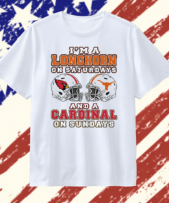 I’m a Texas Longhorn on Saturdays and an Arizona Cardinal on Sundays 2 helmet NFL 2026 T Shirt, Trendy 2D Print Shirt I M A Texas Longhorn ON Saturdays And AN Arizona Cardinal ON Sundays 2 Helmet Nfl 2026 T Shirt