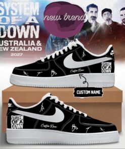 System Of A Down And Faith No More Australia x New Zealand Tour Black Air Force 1 Shoes Sneakers, Music Lover AF1 Shoes System OF A Down And Faith NO More Australia X New Zealand Tour Black Air Force 1 Shoes Sneakers