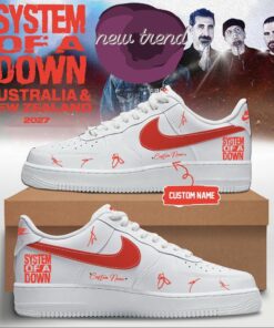 System Of A Down And Faith No More Australia x New Zealand Tour White Air Force 1 Shoes Sneakers, Music Lover AF1 Shoes System OF A Down And Faith NO More Australia X New Zealand Tour White Air Force 1 Shoes Sneakers