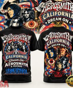 Aerosmith California Dream On 2026 Hollywood Bowl Graphic New Design 3D Shirt, Trending Music 3D Tee Aerosmith California Dream ON 2026 Hollywood Bowl Graphic New Design 3D Shirt