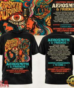 Aerosmith California Dream On 2026 Hollywood Bowl Graphic Schrdule T Shirt, Trending Music 3D Tee Aerosmith California Dream ON 2026 Hollywood Bowl Graphic Schrdule T Shirt