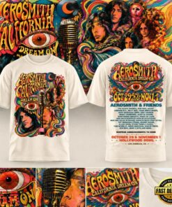 Aerosmith California Dream On 2026 Hollywood Bowl Limited Edition T Shirt, Trending Music 3D Tee Aerosmith California Dream ON 2026 Hollywood Bowl Limited Edition T Shirt