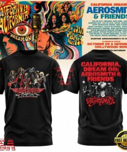 Aerosmith California Dream On Tour T Shirt, Trending Music 3D Tee Aerosmith California Dream ON Tour T Shirt