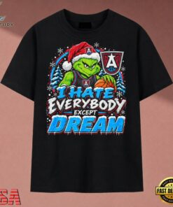 Atlanta Dream I Hate Everybody Except Dream Grinch Christmas T Shirt, Trendy 2D Print Shirt Atlanta Dream I Hate Everybody Except Dream Grinch Christmas T Shirt