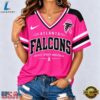 Atlanta Falcons 2026 NFL Pink Breast Cancer Awareness V neck T Shirt, NFL Team V Neck Tee Atlanta Falcons 2026 Nfl Pink Breast Cancer Awareness V Neck T Shirt