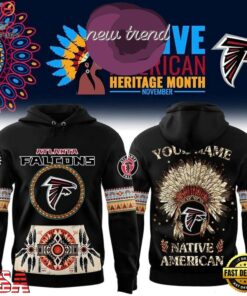 Atlanta Falcons Native American Heritage Month Custom Name Hoodie, Viral 3D Graphic Tee Atlanta Falcons Native American Heritage Month Custom Name Hoodie