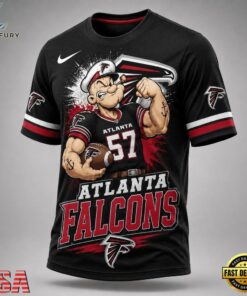 Atlanta Falcons NFL Popeye Bold Cartoon Athletes 3D T Shirt, Sports Fans 3D Shirt Atlanta Falcons Nfl Popeye Bold Cartoon Athletes 3D T Shirt
