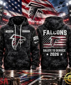 Atlanta Falcons Salute To Service 2026 Camo Personalized Hoodie, Viral 3D Graphic Tee Atlanta Falcons Salute TO Service 2026 Camo Personalized Hoodie