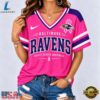 Baltimore Ravens 2026 NFL Pink Breast Cancer Awareness V neck T Shirt, NFL Team V Neck Tee Baltimore Ravens 2026 Nfl Pink Breast Cancer Awareness V Neck T Shirt