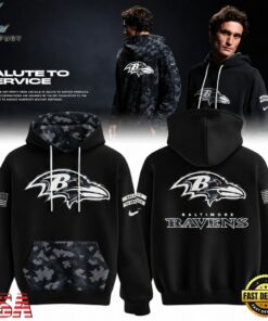 Baltimore Ravens 2026 Salute to Service Limited Edition Black Hoodie, Viral 3D Graphic Tee Baltimore Ravens 2026 Salute TO Service Limited Edition Black Hoodie