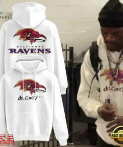 Baltimore Ravens Da GOAT 2026 White Hoodie, Viral 3D Graphic Tee Baltimore Ravens DA Goat 2026 White Hoodie