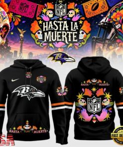 Baltimore Ravens Football US Hasta la Muerte 2026 Limited Edition Hoodie Shirt, Viral 3D Graphic Tee Baltimore Ravens Football US Hasta LA Muerte 2026 Limited Edition Hoodie Shirt