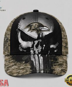Baltimore Ravens NFL Halloween Military Skull Camo Classic Cap, Football Limited Edition Cap Baltimore Ravens Nfl Halloween Military Skull Camo Classic Cap