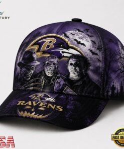 Baltimore Ravens NFL Horror Night Halloween 2026 Design Classic Cap, Football Limited Edition Cap Baltimore Ravens Nfl Horror Night Halloween 2026 Design Classic Cap