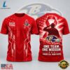 Baltimore Ravens NFL RED Friday One Team One Mission Patriotic Soldier Tribute T Shirt, Sports Fans 3D Shirt Baltimore Ravens Nfl Red Friday One Team One Mission Patriotic Soldier Tribute T Shirt