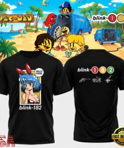 Blink 182 x PAC MAN Black T Shirt, Trending Music 3D Tee Blink 182 X Pac Man Black T Shirt