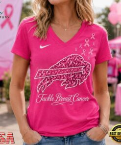 Buffalo Bills 2026 NFL Tackle Breast Cancer V neck T Shirt, NFL Team V Neck Tee Buffalo Bills 2026 Nfl Tackle Breast Cancer V Neck T Shirt