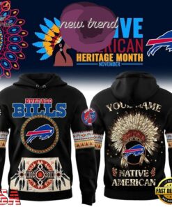 Buffalo Bills Native American Heritage Month Custom Name Hoodie, Viral 3D Graphic Tee Buffalo Bills Native American Heritage Month Custom Name Hoodie
