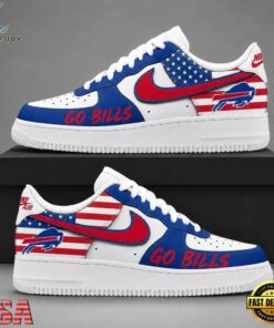 Buffalo Bills NFL American Flag Football Team Limited Air Force 1 Shoes Sneakers, NFL Fan AF1 Shoes Buffalo Bills Nfl American Flag Football Team Limited Air Force 1 Shoes Sneakers