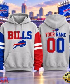 Buffalo Bills NFL Two Tone Colorblock Varsity Hoodie, Sports Fans 3D Shirt Buffalo Bills Nfl Two Tone Colorblock Varsity Hoodie