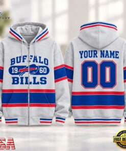 Buffalo Bills NFL Varsity Stripe Zip Hoodie, Sports Fans 3D Shirt Buffalo Bills Nfl Varsity Stripe Zip Hoodie