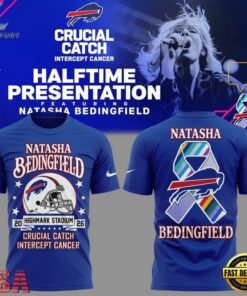 Buffalo Bills x Natasha Bedingfield Crucial Catch Intercept Cancer T Shirt, Viral 3D Graphic Tee Buffalo Bills X Natasha Bedingfield Crucial Catch Intercept Cancer T Shirt