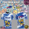 Buffalo Bills x Pokemon Night 2026 T Shirt, Viral 3D Graphic Tee Buffalo Bills X Pokemon Night 2026 T Shirt