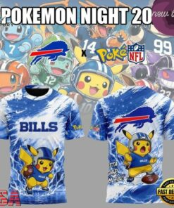 Buffalo Bills x Pokemon Night 2026 T Shirt, Viral 3D Graphic Tee Buffalo Bills X Pokemon Night 2026 T Shirt