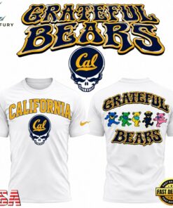Cal Golden Bears x Grateful Dead 2026 White T Shirt, Viral 3D Graphic Tee Cal Golden Bears X Grateful Dead 2026 White T Shirt