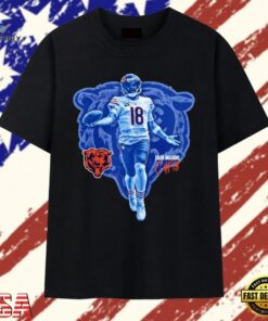 Caleb Williams Chicago Bears 18 Signature T Shirt, Trendy 2D Print Shirt Caleb Williams Chicago Bears 18 Signature T Shirt