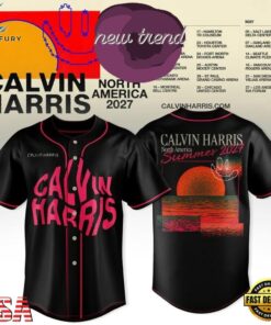 Calvin Harris North America Tour 2027 Black Baseball Jersey, Music Artist Baseball Jersey Calvin Harris North America Tour 2027 Black Baseball Jersey