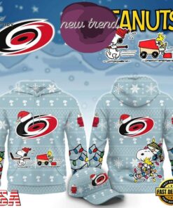 Carolina Hurricanes x Peanuts 2026 Christmas Limited Edition Hoodie, Viral 3D Graphic Tee Carolina Hurricanes X Peanuts 2026 Christmas Limited Edition Hoodie