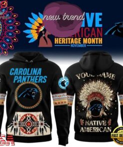 Carolina Panthers Native American Heritage Month Custom Name Hoodie, Viral 3D Graphic Tee Carolina Panthers Native American Heritage Month Custom Name Hoodie