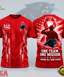 Carolina Panthers NFL RED Friday One Team One Mission Patriotic Soldier Tribute T Shirt, Sports Fans 3D Shirt Carolina Panthers Nfl Red Friday One Team One Mission Patriotic Soldier Tribute T Shirt