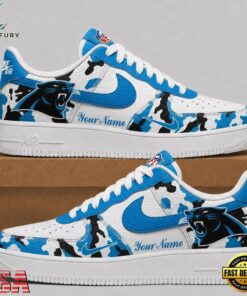 Carolina Panthers NFL Team Camo Air Force 1 Shoes Sneakers, NFL Fan AF1 Shoes Carolina Panthers Nfl Team Camo Air Force 1 Shoes Sneakers