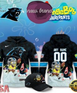 Carolina Panthers x SpongeBob Limited Edition Personalized Hoodie, Viral 3D Graphic Tee Carolina Panthers X Spongebob Limited Edition Personalized Hoodie