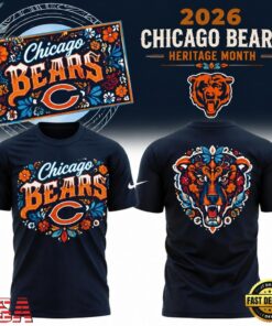 Chicago Bears 2026 Latino Heritage Month Vamos Bears T Shirt, Viral 3D Graphic Tee Chicago Bears 2026 Latino Heritage Month Vamos Bears T Shirt