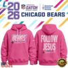 Chicago Bears Crucial Catch Follow Jesus 2026 Pink Hoodie, Viral 3D Graphic Tee Chicago Bears Crucial Catch Follow Jesus 2026 Pink Hoodie