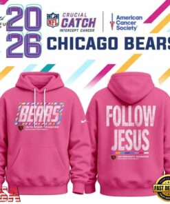 Chicago Bears Crucial Catch Follow Jesus 2026 Pink Hoodie, Viral 3D Graphic Tee Chicago Bears Crucial Catch Follow Jesus 2026 Pink Hoodie