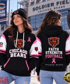 Chicago Bears NFL Breast Cancer Awareness Hoodie, Faith Strength Football 3D Shirt, Sports Fans 3D Shirt Chicago Bears Nfl Breast Cancer Awareness Hoodie Faith Strength Football 3D Shirt