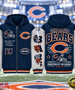 Chicago Bears NFL Gridiron Heritage Zip Hoodie, Sports Fans 3D Shirt Chicago Bears Nfl Gridiron Heritage Zip Hoodie